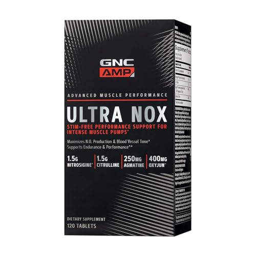 GNC AMP Ultra Nox Supports Endurance & Performance Stim-Free 120 Count