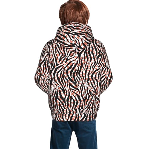 Zebra Skin And Leopard Print Kid Hoodies Boys Sweatshirts Girls Pullover with Pocket4