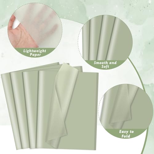 Image of woric 160 Sheets Sage Green Tissue Paper for Gift Bags 20 X 14 Inches Wrapping Tissue Paper Bulk for DIY Crafts Gift Packaging Weddings Bridal Shower Baby Shower Decorations