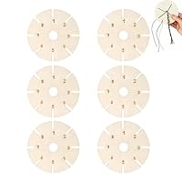 BbiuRer 6 Stück Knüpfstern aus Holz, Rotundität Knüpfstern aus Holz, Flechtscheibe Armbänder Knüpfen, DIY Armband Geburtstagsgeschenke, Ideal für Freunde, die Handwerk Lieben
