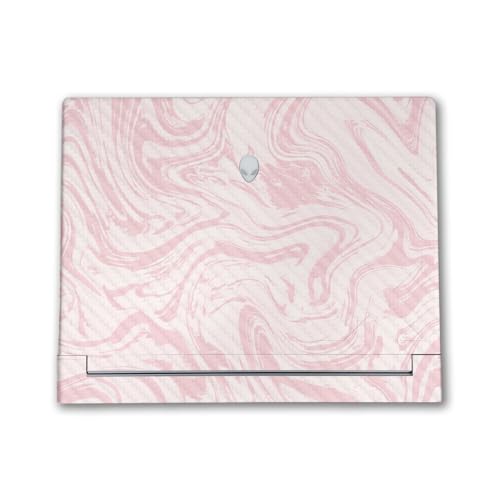 Image of Carbon Fiber Laptop Skin Compatible with Alienware X16 R2 (2024) - Silky Pink - Premium 3M Vinyl Protective Wrap Decal Cover - Easy to Apply | Crafted in The USA by MightySkins