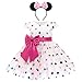 Minnie Mouse Kostüm Kinder Baby Mädchen Halloween Fasching Cosplay Kurzarm Gepunktet Tütü Tüll Prinzessin Geburtstag Partykleid Festkleid Ballkleid Abendkleid Ohr Strinband Set Hellrosa 18-24 Monate