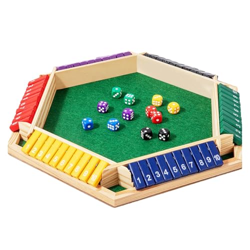 LearnLyrics Juego de Madera Close The Box, Juego Close The Box - Juego de Mesa para 6 Jugadores | Juegos clásicos de versión de Mesa, Doble Obturador, Juego de matemáticas de Mesa, 10 números para