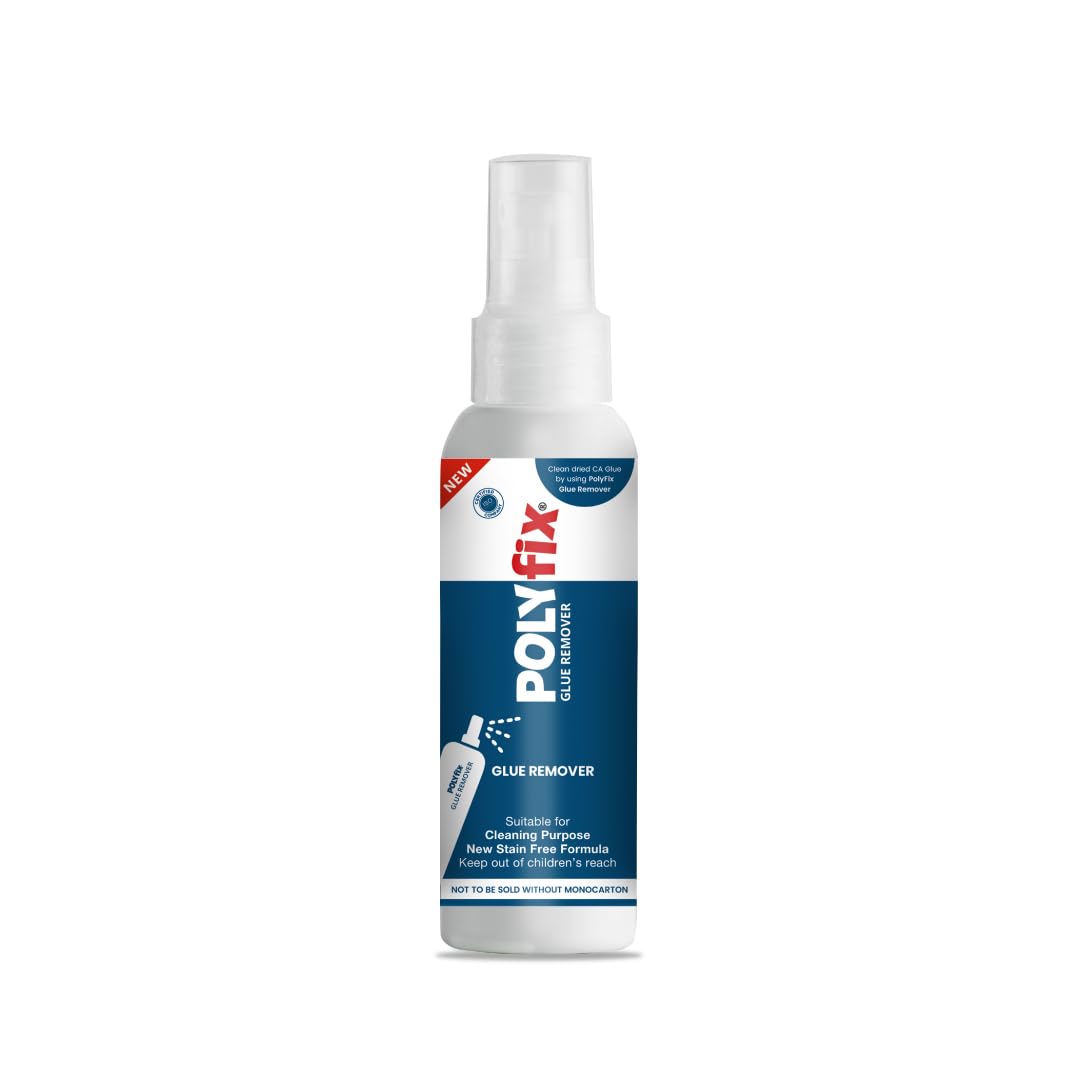 PolyFix Glue Stain Remover Spray | Remove Gum from Clothes, Carpets, Walls, Fridge Door,Utensils etc Multi-Surface, Quick and Easy to Use, 100ml