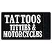 EmbTao Tattoos Titties & Motorcycles Patch Embroidered Biker Badge Funny Applique Hook & Loop Emblem