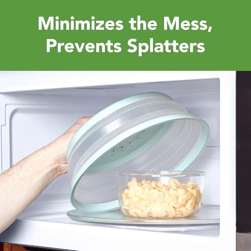 Image of Tovolo Microwave Splatter Cover for Food Medium Blue Haze Dishwasher Safe, Collapsible Reusable Cover for Food in Microwave Uses BPA Free Safe Silicone,10 inch Vented Microwave Cover