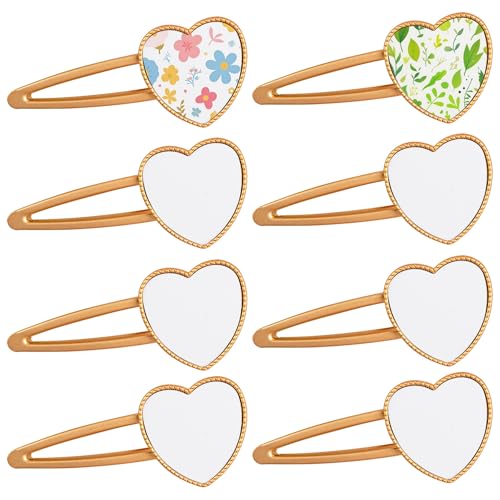 Barrettes sublimation cœur AUEAR en métal pour transfert thermique durable et sur mesure