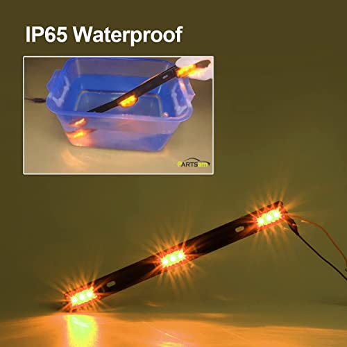 Image of Partsam Amber 12V LED Tow Truck Light Bars, LED Identification Bar Lights Marker Lights, 14.17 inch Amber ID Bar Marker Lights, Truck Trailer Identification Light Bar for Trailers Over 80 inch Wide