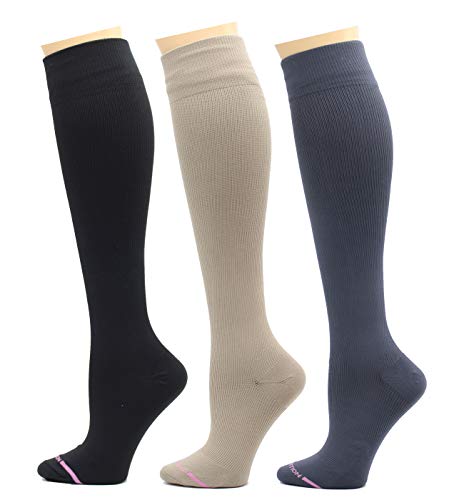 Image of Dr. Motion 3 Pairs Therapeutic Graduated Compression Women's Knee-hi Socks