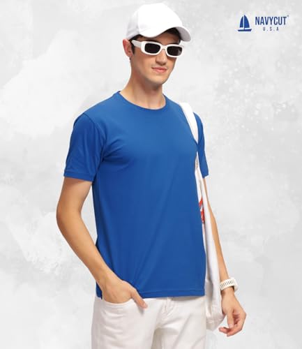 Image of Men T Shirt Cotton Round Neck | Solid Cotton Tee Half Sleeve | Breathable Casual T Shirt for Men | Stylish Round Neck Casual Wear | 12 Colors