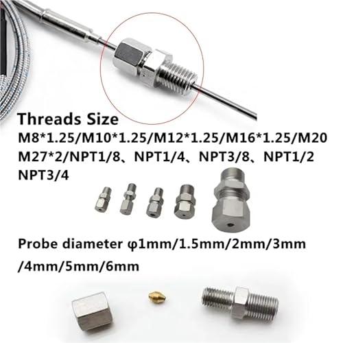 Termopar tipo K PT100 sensor sin tierra que elimina errores de lectura M12 2