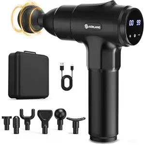 AERLANG Massage Gun, Percussion Muscle Massager for Pain Relief, Deep Tissue Massage Machine with 6 Massage Heads & 20 Speed Settings, Body Muscle Massager with Carry Case