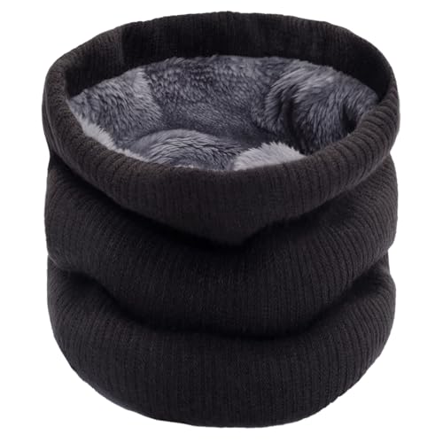 Winter Fleece Scarf Lined Circle Loop Neck Warmer Double-Layer Neck Face Mask Infinity Knit Fleece Neck Scarf Women