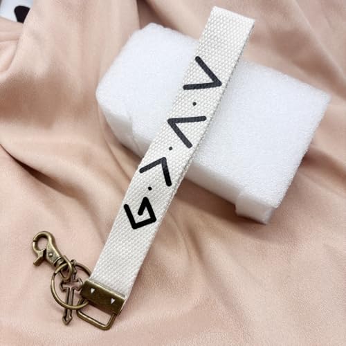 Image of Make Heaven Crowded Christian Keychain Cotton Wristlet Keychain Bronze Key Fob Soft Car Keychain Wristlet