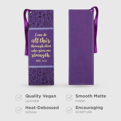 Image of Christian Art Gifts Premium Faux Leather Bookmark: I Can Do All This