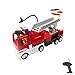 Camión de bomberos teledirigido RC de bloques de construcción con mando a distancia, bricolaje de construcción, coche con cargador y batería recargable integrada