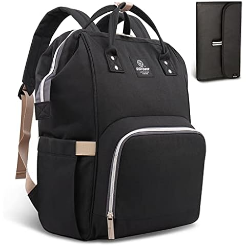 HEYI Diaper Tote Bag - Travel Backpack Organizer, Black Cover