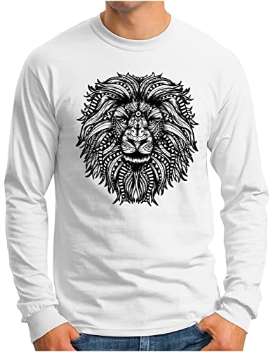 Chemise manches longues blanche homme taille XL motif King Lion