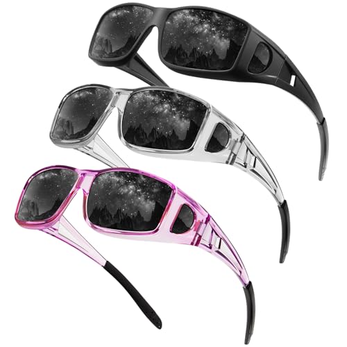 Image of Night Vision Glasses, Fit Over Glasses Mens Womens, Wrap Around Anti Glare HD Night Vision Lens for Night Driving