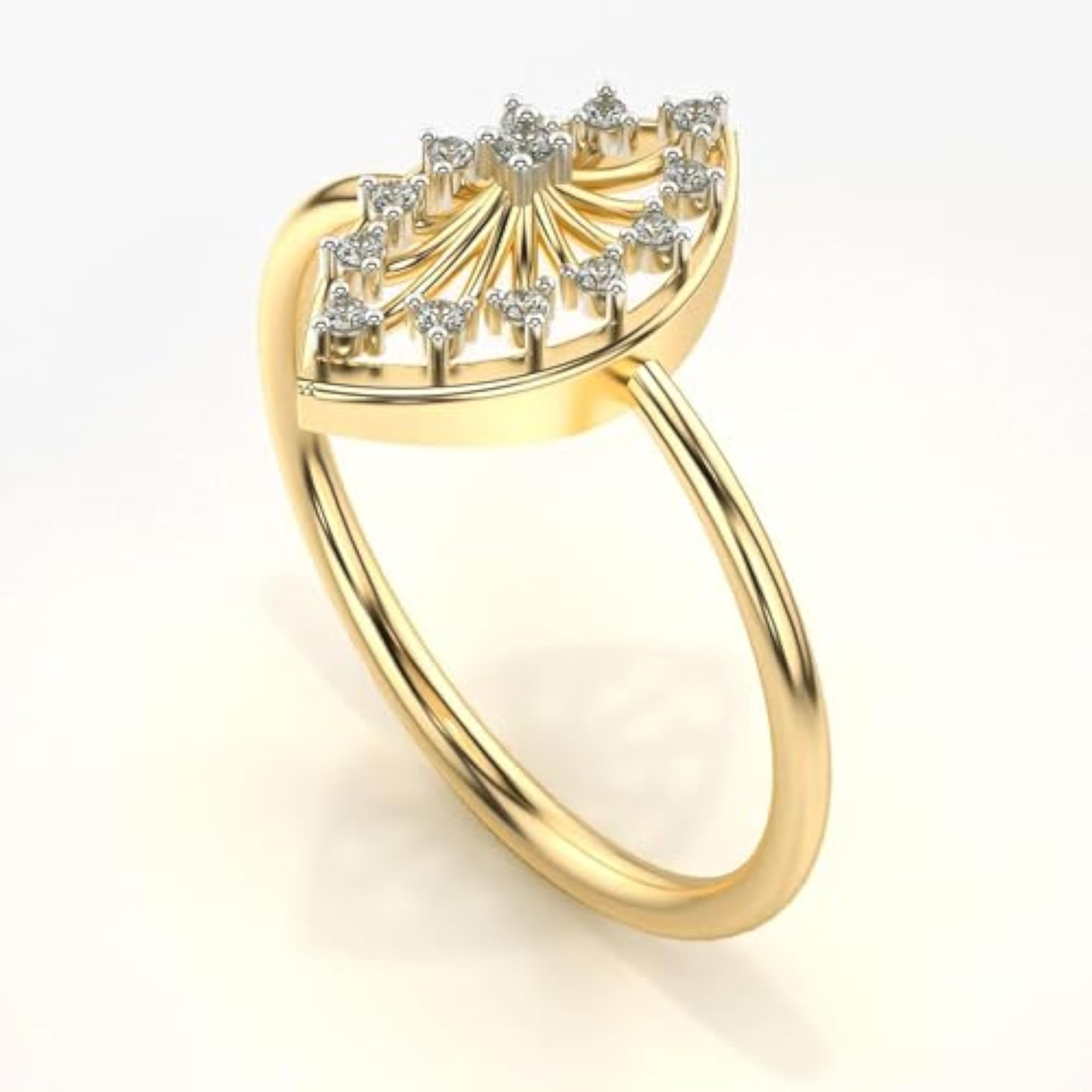 Women's Sterling Silver & Lab Grown Diamond 0.07cts Elegant Ring
