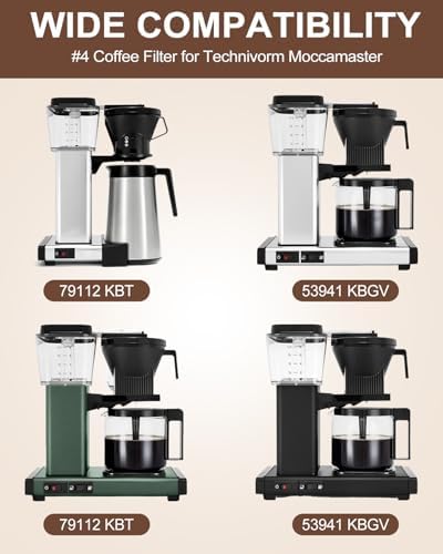 Reusable #4 Coffee Filter Compatible with Technivorm Moccamaster KBGV KBT 79112 53923 59691 etc Coffee Machines, Food-Grade Durability Stainless Steel Mesh Filter - 1