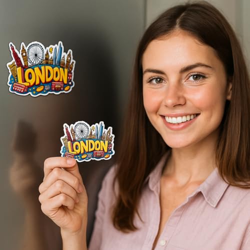 Image of Naxon London Theme Souvenir Wooden Refrigerator Stylish Fridge Magnet - Fridge Decoration Magnet for Kitchen & Home Decor | Perfect Souvenir Gift | Size 3x3 Inches | Pack of 1
