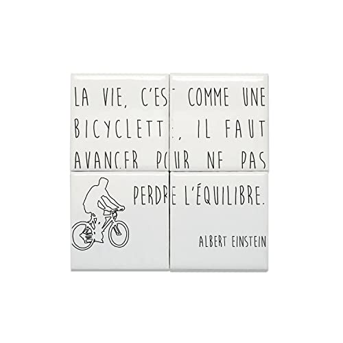 Carreaux Céramique Citation Einstein 20 x 20 cm - Déco Murale Anti-Murs Vides