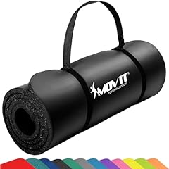 MOVIT Gymnastikmatte, hautfreundlich und phthalatfrei, in 3 Größen und 12 Farben - Auswahl: 190cm x 100cm x 1,5cm in schwarz