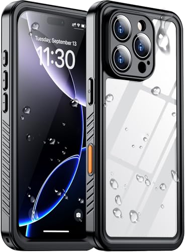 Temdan Compatible with iPhone 16 Pro Case Waterproof, Built-in Screen & Camera Protector IP...