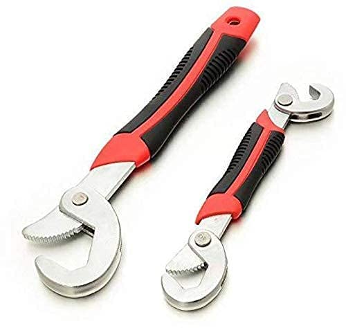 JEEJEX Stainless Steel Socket Adjustable Multi Function Wrench Spanner Set Tools Spanner 9Mm to 32 Mm Works, Hand Tools Plumbing Tools Snap N Grip Wrench Set Wrench Spanner (Set of 2 Piece) 1
