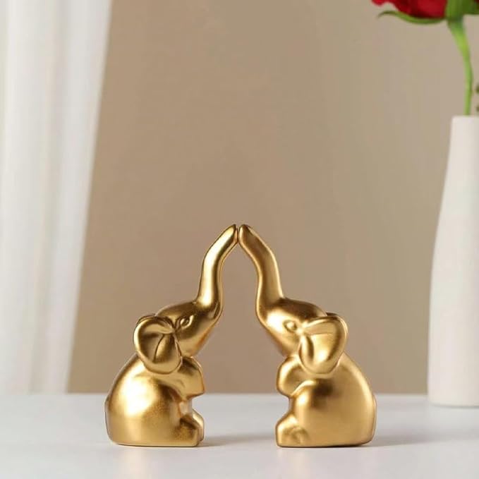 Product: Elephant Statue Home Decor, Modern Style Figurines, Sculpture for Living Room Office Desktop Bookshelf