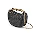 CUXVA Straw Clutch Bag for Women Mini Summer Satchel Purse Fashion Woven Crossbody Shoulder Handbags with Chain Strap