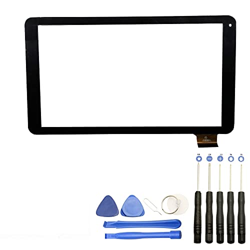 Visiodirect® Vitre écran Tactile Compatible avec Logicom L-Ement Tab 1040 Noir + Kit Outils