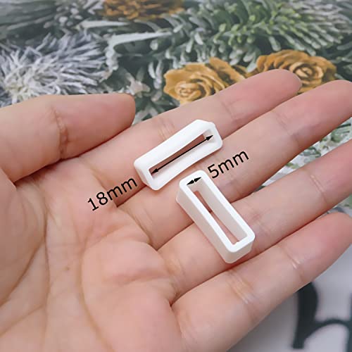 Honbay 4PCS 18mm Rubber Replacement Watch Band Strap Loops (White)