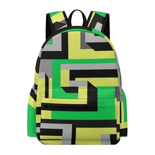 Maze Printed Backpack Water-Resistant Pack Stylish Bag Lightweight Travel Backpack