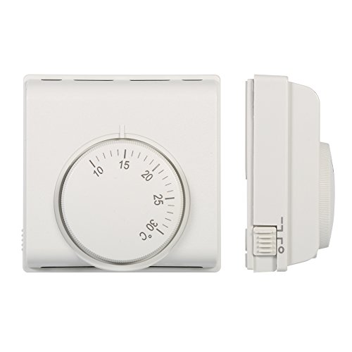 Termostato de Ambiente Controlador de Temperatura mecánico de Ambiente Interruptor de termostato con 2 Tornillos para Aire Acondicionado Central Nuevo 220 V (0.276 * 0.276 * 0.125 Pulgadas)