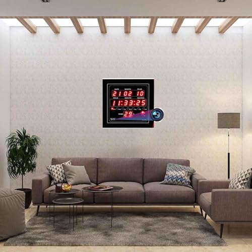 Image of Smart Digital Spy Wall Clock 4K Security Camera WiFi Enabled IP Cam for Home Office Showroom SD Card Support Upto 128GB,32GB SD Card inbuilt