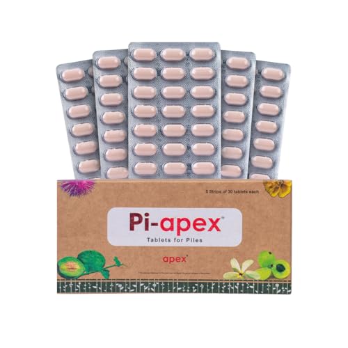 Image of Green Milk Pi-apex Tablets | Ayurvedic Piles Care Supplement | Supports Hemorrhoids Comfort, Rectal Wellness & Healthy Bowel Movement | Helps Digestive Balance, Tissue Strength & Elimination Ease | Herbal Piles Support Formula | 5x30 Tablets