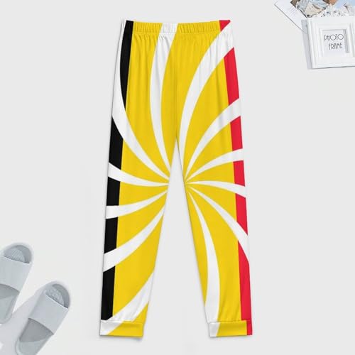 Swirl Belgium Belgian Flag Men's Pajama Pants Lounge Pant Sleepwear PJ Bottoms3