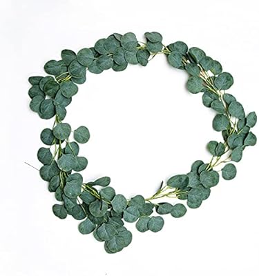 Artificial Silver Dollar Eucalyptus Vines Plants, 4 PCS 67 Inch Artificial Rattan Man, for Wedding Home Garden Decoration (Green)