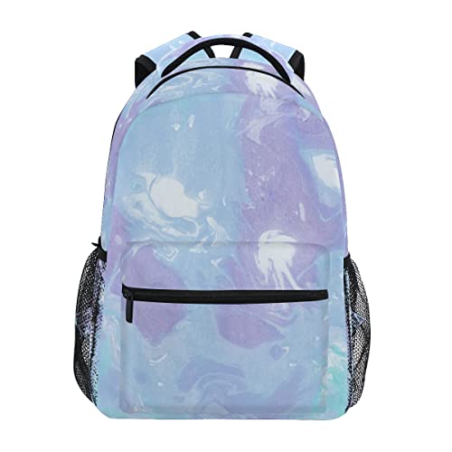 Sac à dos ordinateur marbre bleu étudiant scolaire voyage enfant ados