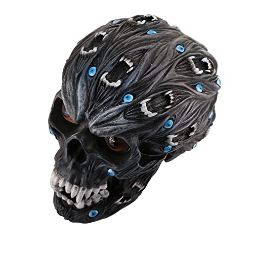 Lhgdk Large Alien Demonic Skull Evil Eyes And Vampire Teeth Hand Painted Colors Resin Skulls Statue #TOP5