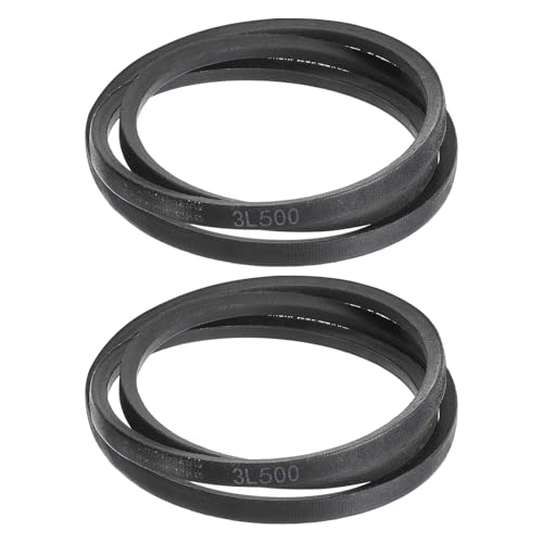 uxcell 2 Pcs 3L500 Classic Wrapped Rubber V-Belt, 50"(1270mm) Outside Circumference, 3L Profile V Belt 3/8" Width 7/32" Height
