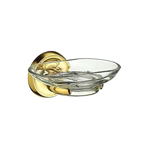 Smedbo Villa Holder with Glass Soap Dish, Polished Brass, 7.2 x 11.3 x 19.2 cm Cover