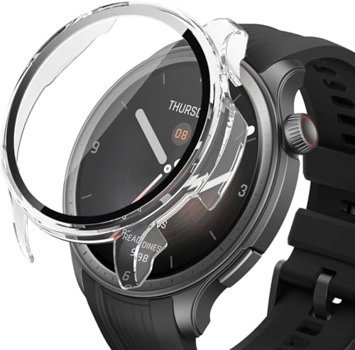 Image of For Amazfit Balance, Protective Case, Lightweight, PC + Tempered Glass Cover, 9H Hardness, Easy Installation, One-Piece, Full Body Protection, Anti-Scratch, Shockproof, HD High Transmittance