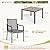 MIXPATIO 5 Piece Patio Metal Dining Set, Outdoor Table and Chairs for 4, Powder-Coating Steel Chairs with 4" Thickened Cushions, 42" Square Wood Grain Table with 1.57" Umbrella Hole for Deck Backyard