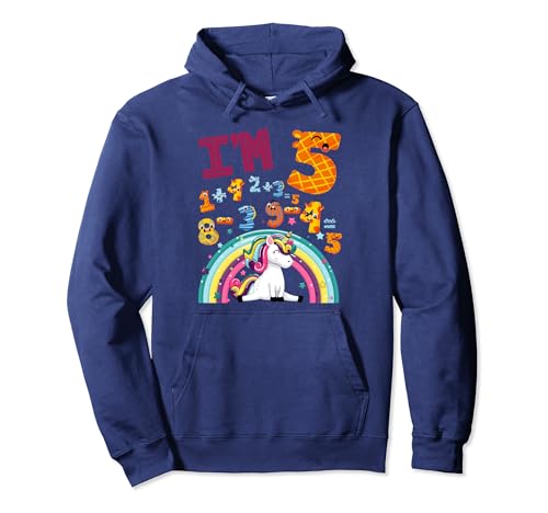 Mathematik 5. Geburtstag Einhorn Idee Kinder & 5 Jahre alte Zahlen Pullover Hoodie