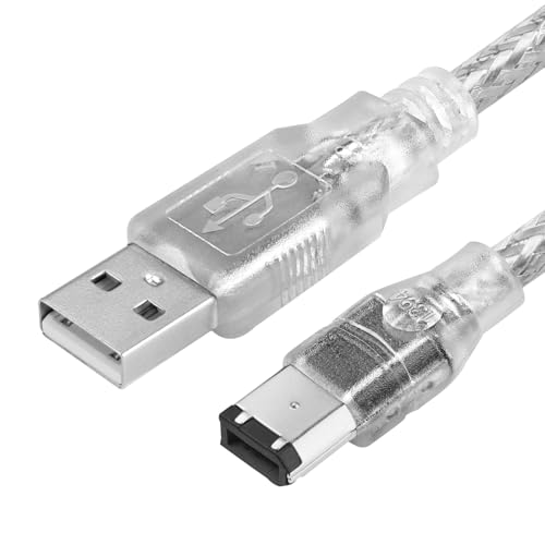 Herfair Câble USB vers mâle 6 broches, adaptateur de transfert de données, convertisseur iLink FireWire 400 DV pour ordinateur portable vers caméscope,...