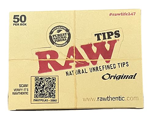 Raw Natural Unrefined Tips Original (50 Per Pack) + Rsv Scoop Card (1 Pack) #TOP3