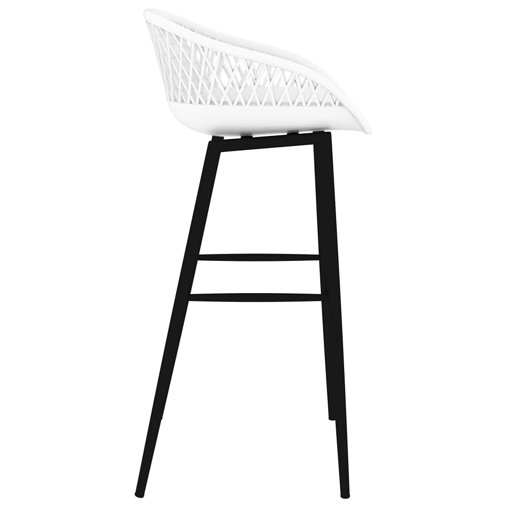 Juego de bar moderno de 5 piezas, mesa de bar con 4 taburetes de bar, negro y blanco, 120 x 60 x 105 cm, mesa alta con tablero de fibra de densidad media y patas de metal con aspecto de madera